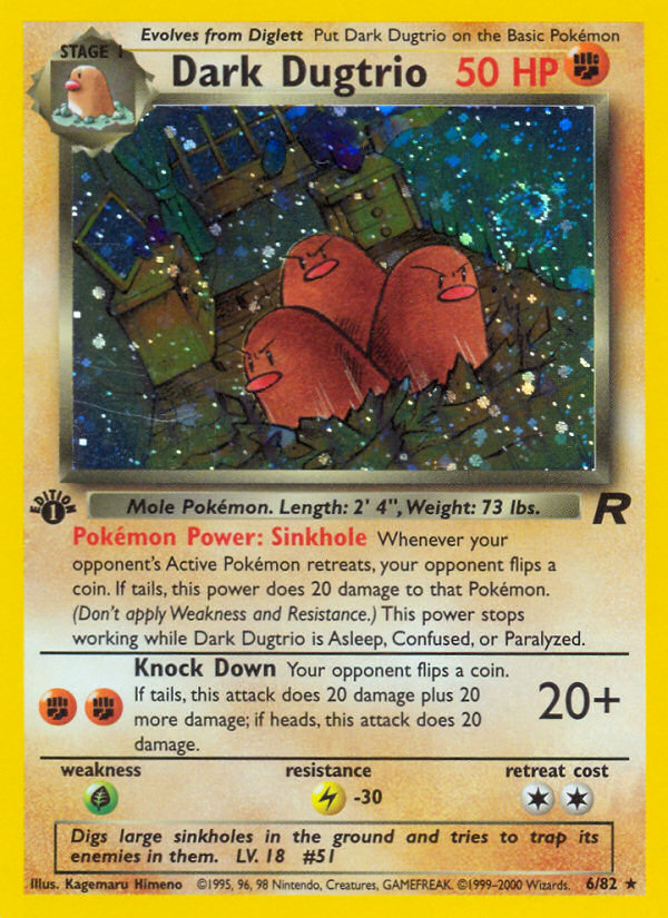 Dark Dugtrio 6/82 Team Rocket front