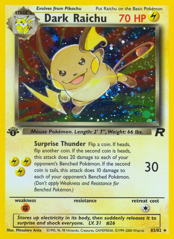 Dark Raichu 83/82 Team Rocket front