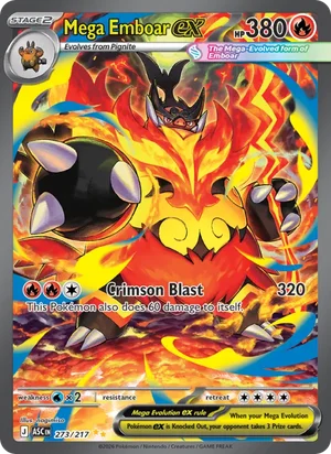 Mega Emboar ex 273/217 front - Ascended Heroes