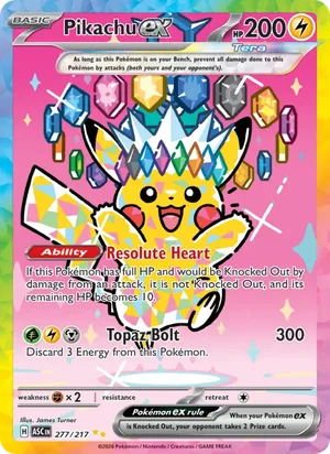 Pikachu ex 277/217 front - Ascended Heroes