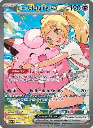 Lillie's Clefairy ex 280/217 front - Ascended Heroes