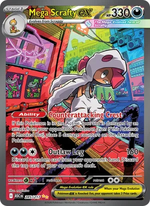 Mega Scrafty ex 285/217 front - Ascended Heroes